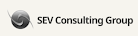 SEV Consulting Group logo with a circular abstract icon to the left of the company name.
