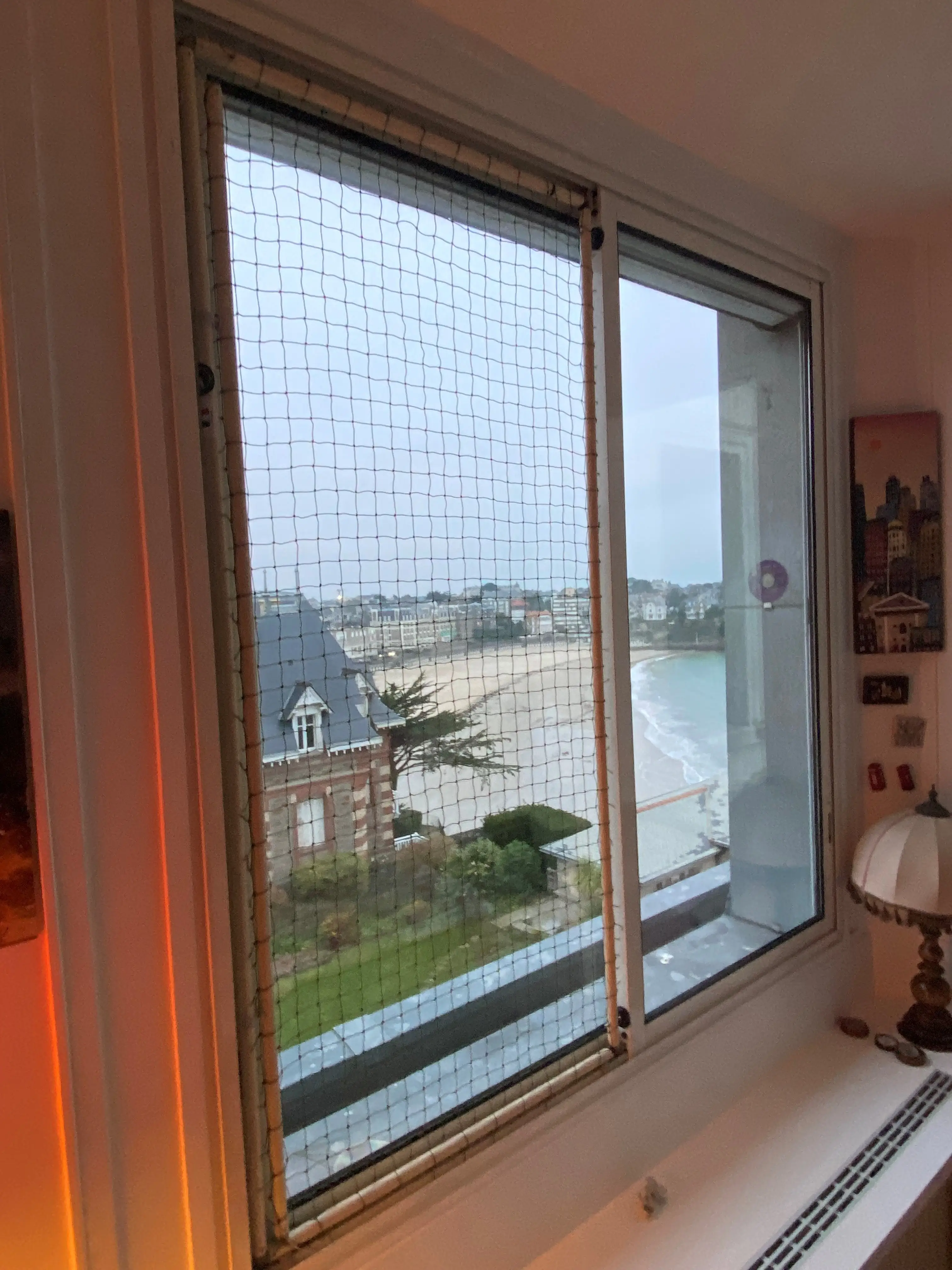 Cadre de protection pour chat installé sans perçage sur fenêtre