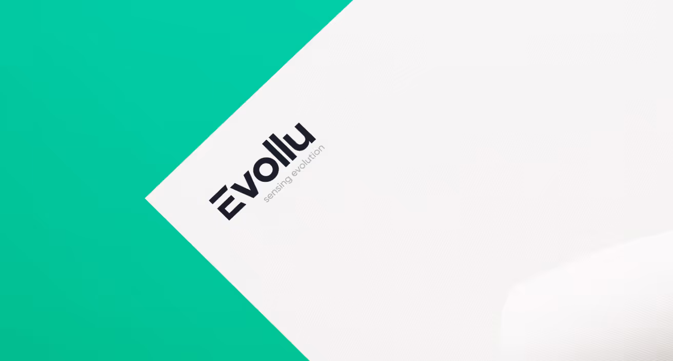 Evollu logo in black on a white piece of paper.