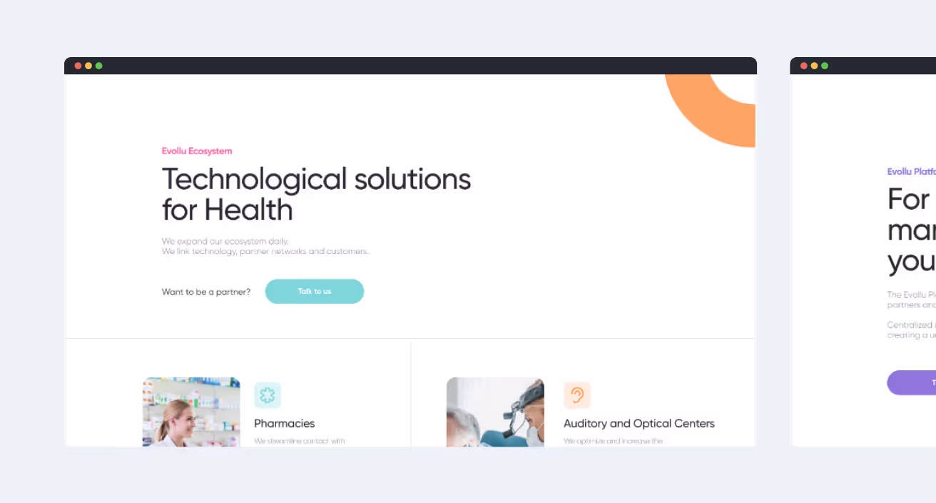 Evollu website preview.