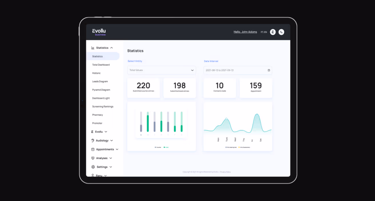 Evollu website preview.