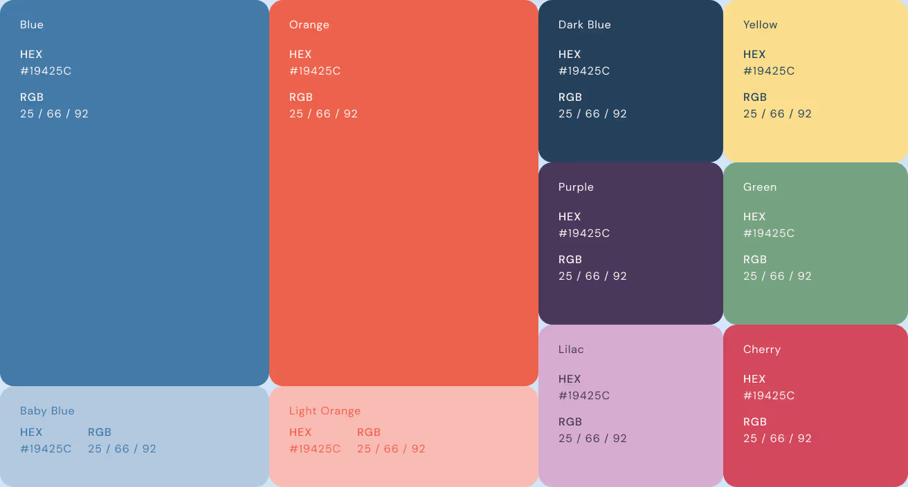 Several rectangles with MindCompass brand colors.