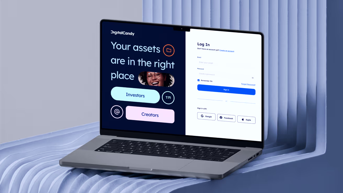 Laptop displaying Digital Candy home page.