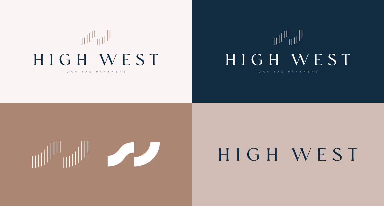 four different logos for high west capital investment