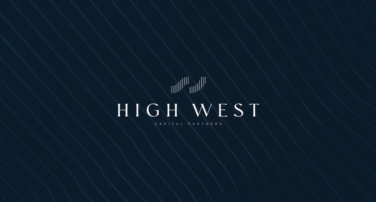 a dark blue background with the words high west on it