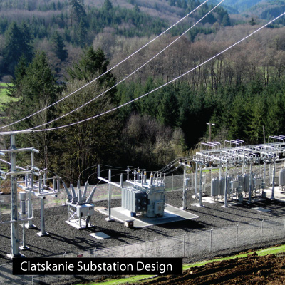IEC provided complete design package for the new distribution substation to receive 115 kV from Bonneville Power Administration transmission lines and step the voltage down to 12.47 kV for distribution.