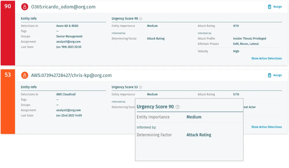 Network Detection and Response platform screenshot