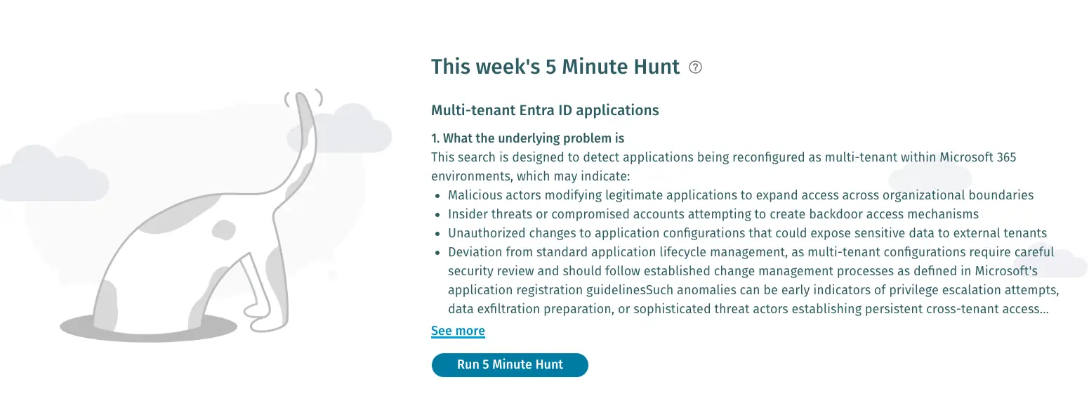 Screenshot of the 5 Minute Hunt feature on the Vectra AI Platform