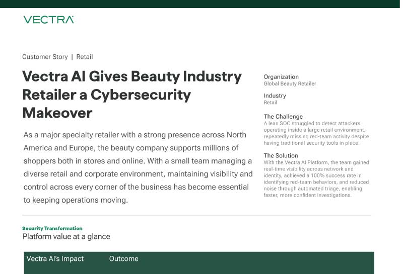 Vectra AI Gives Beauty Industry Retailer a Cybersecurity Makeover