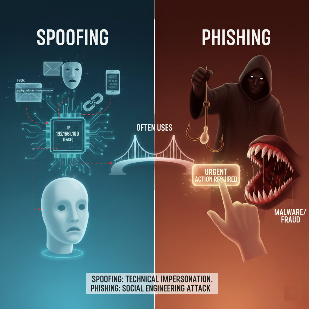 Spoofing vs Phishing