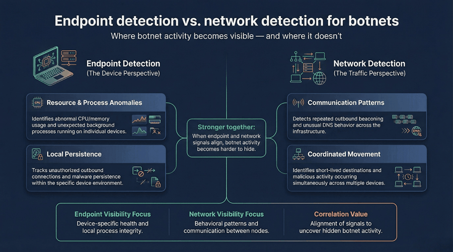 Endpoint vs. Netzwerk-Erkennung für Botnets