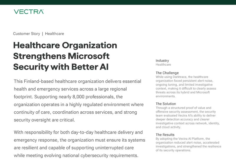 Healthcare Organization Strengthens Microsoft Security with Better AI