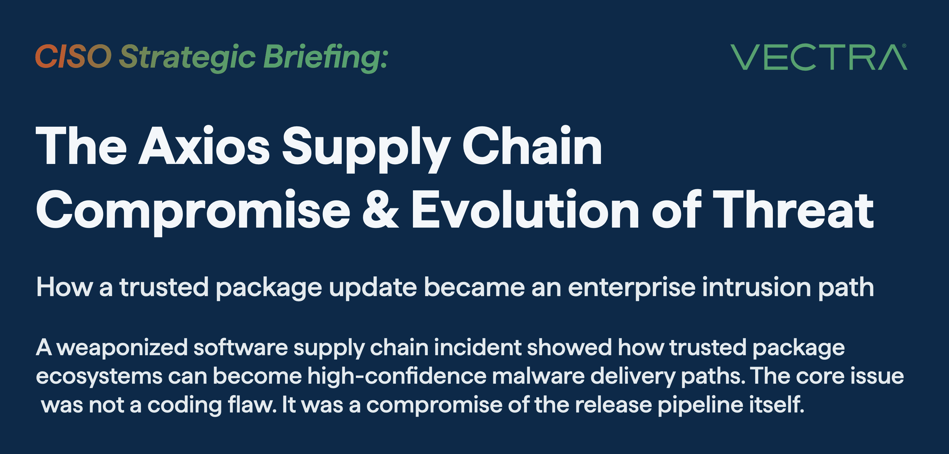 The Axios Supply Chain Compromise & Evolution of Threat