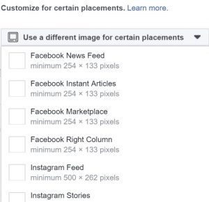 customize image for different placements