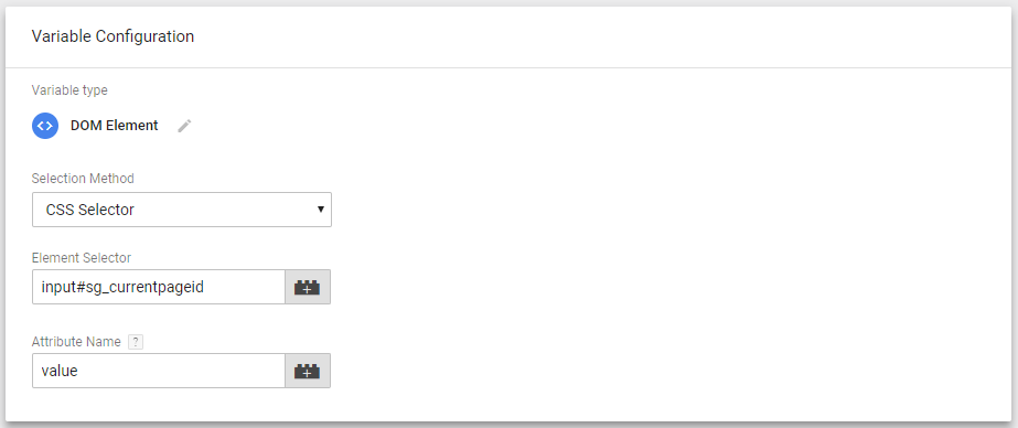 variable configuration in google tag manager