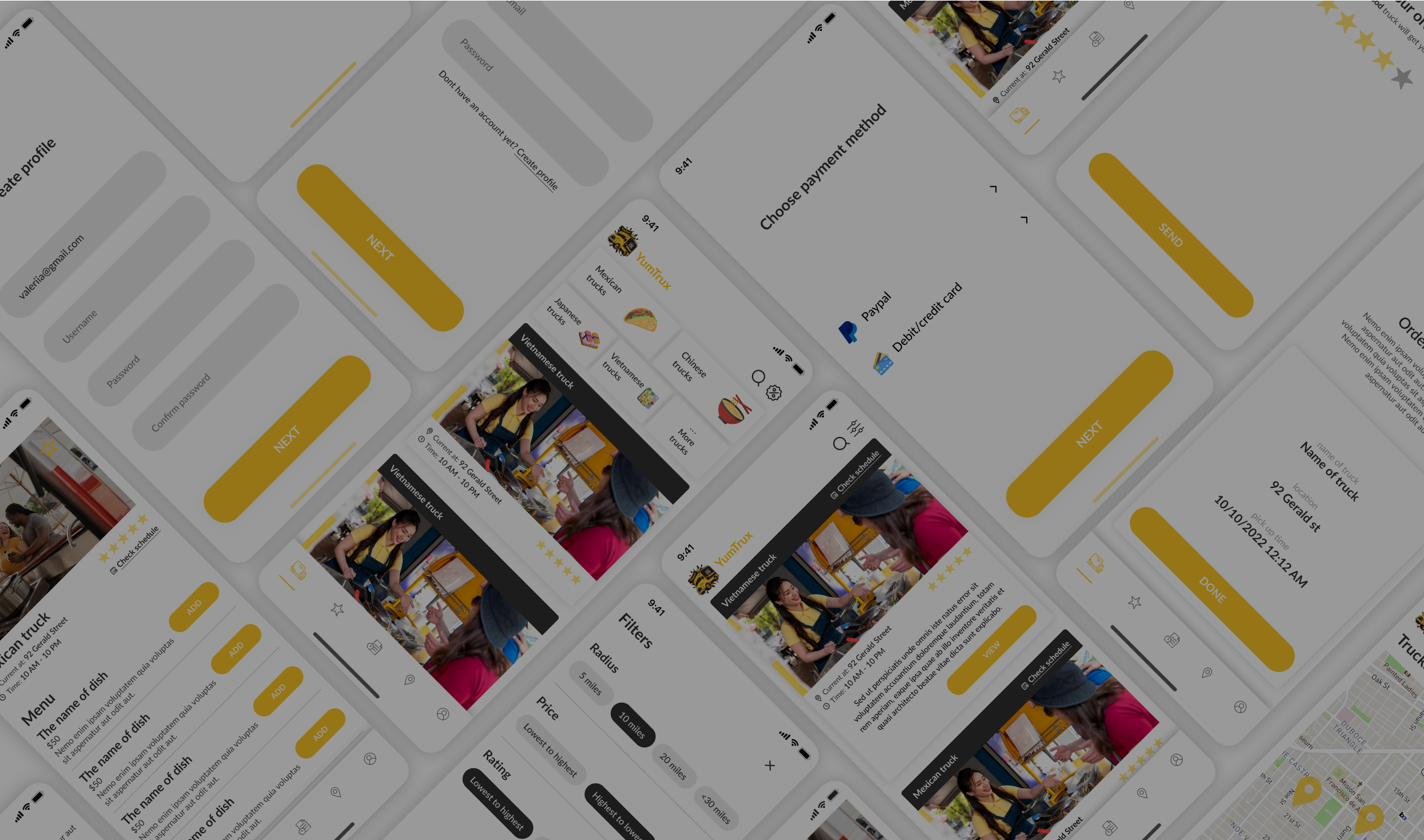 The application allows users to place orders online in two clicks, as well as view the schedule or location of trucks nearby. Due to the UI UX worked out in this way, we solve the client's problem by creating this product. Users have the opportunity to place an order even a week in advance.