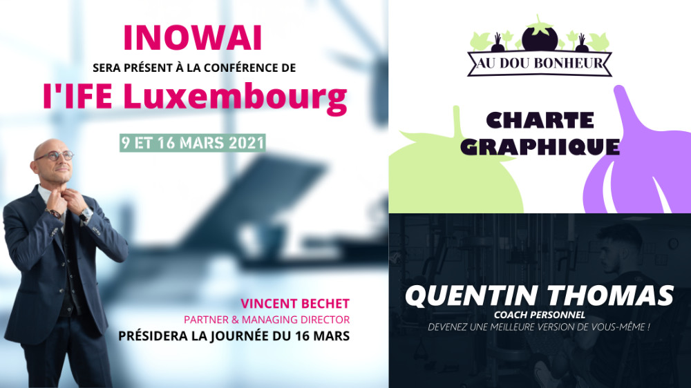 Montage de différents assets graphiques réalisés