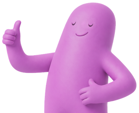 Purple Emplify character giving a thumbs up, representing Team Leads.