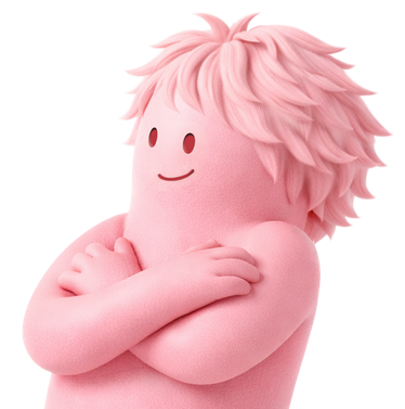 Pink Emplify character with arms crossed and a warm smile, representing Everyone.