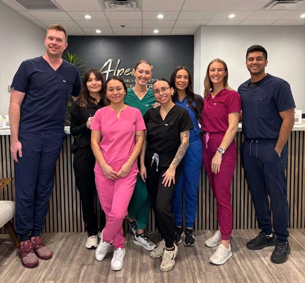 Team photo of Alpers Family and Cosmetic Dentistry in Scottsdale, AZ, specialists in dental crowns and restorative care.