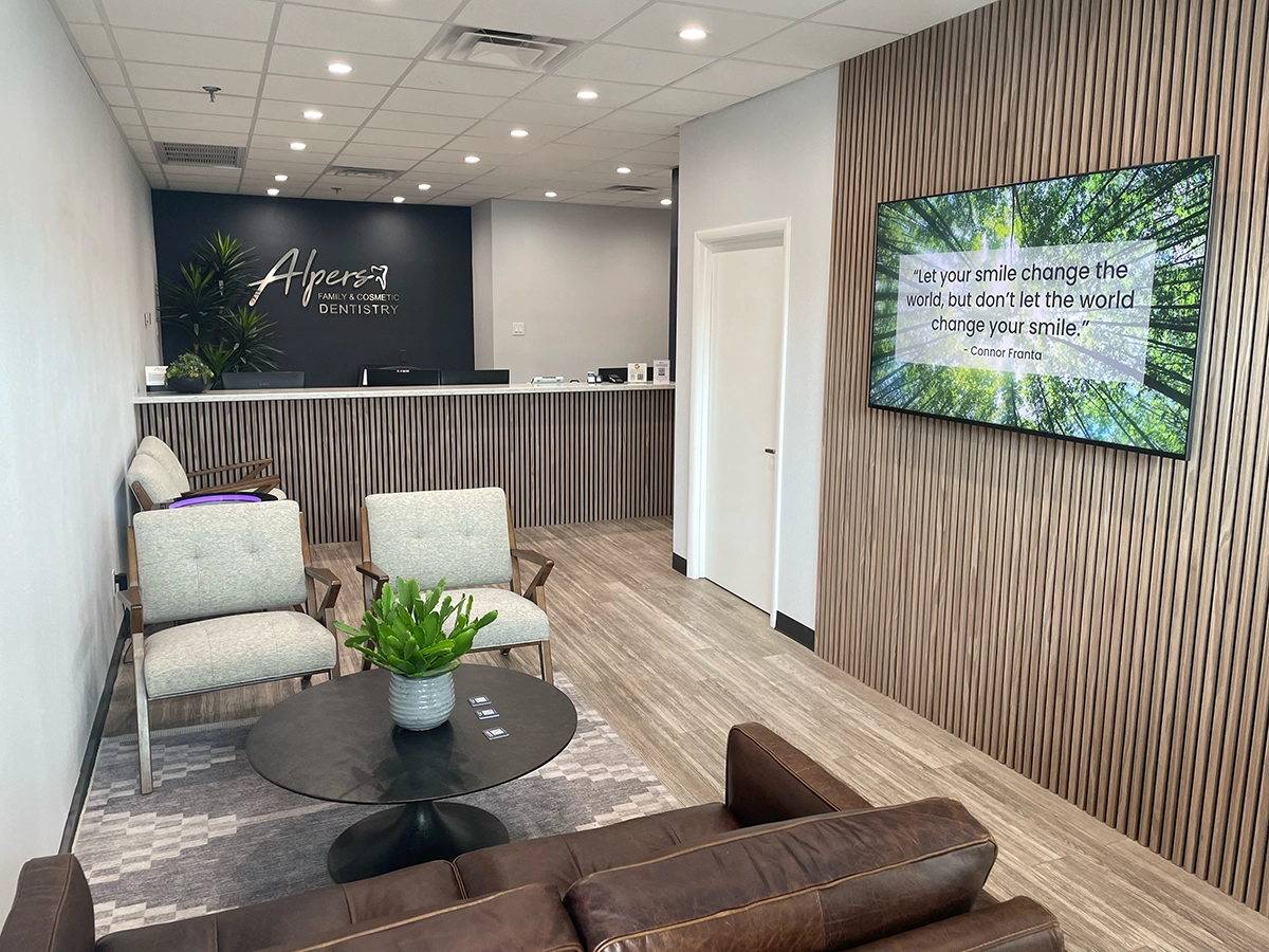Image of interior lobby at the dental office, Alpers Dentistry, located near Old Town in Scottsdale, AZ.