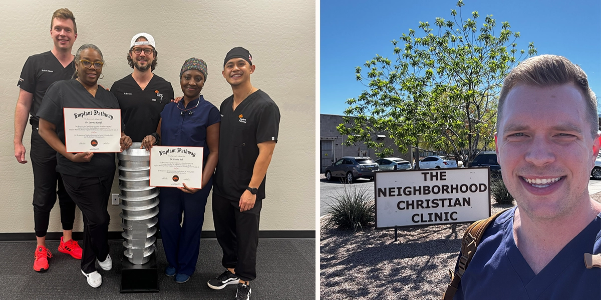 Dr. Kristopher Alpers mentoring dentists through Implant Pathway and volunteering with The Neighborhood Christian Clinic in Phoenix, Arizona.