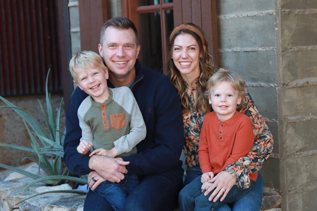Dr. Kris Alpers at Alpers Family and Cosmetic Dentistry with his wife and two sons in Scottsdale, Arizona
