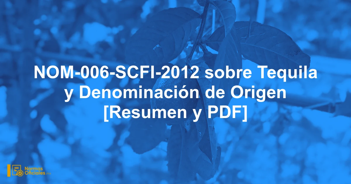 NOM-006-SCFI-2012 sobre Tequila y Denominación de Origen [Resumen y PDF]