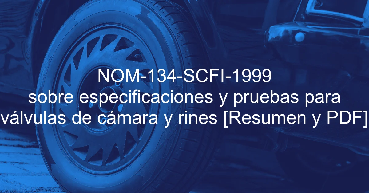 NOM-134-SCFI-1999 sobre especificaciones y pruebas para válvulas de cámara y rines [Resumen y PDF]