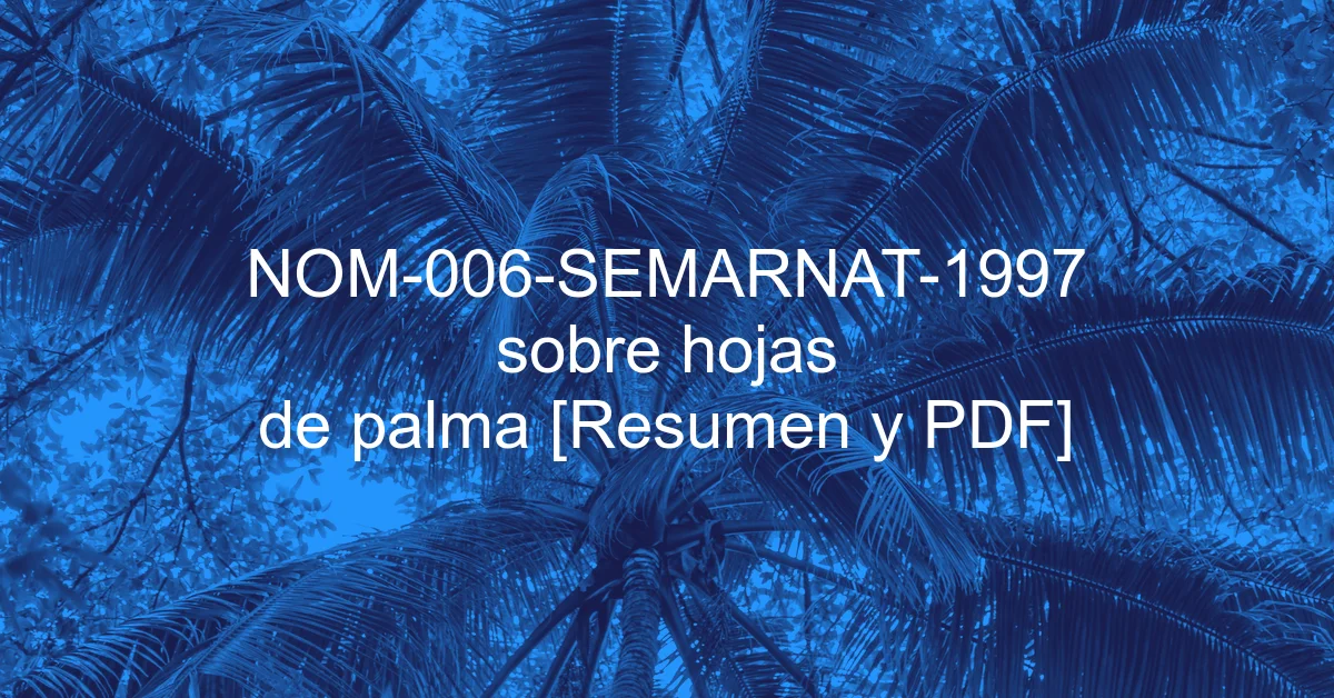 NOM-006-SEMARNAT-1997 sobre hojas de palma [Resumen y PDF]