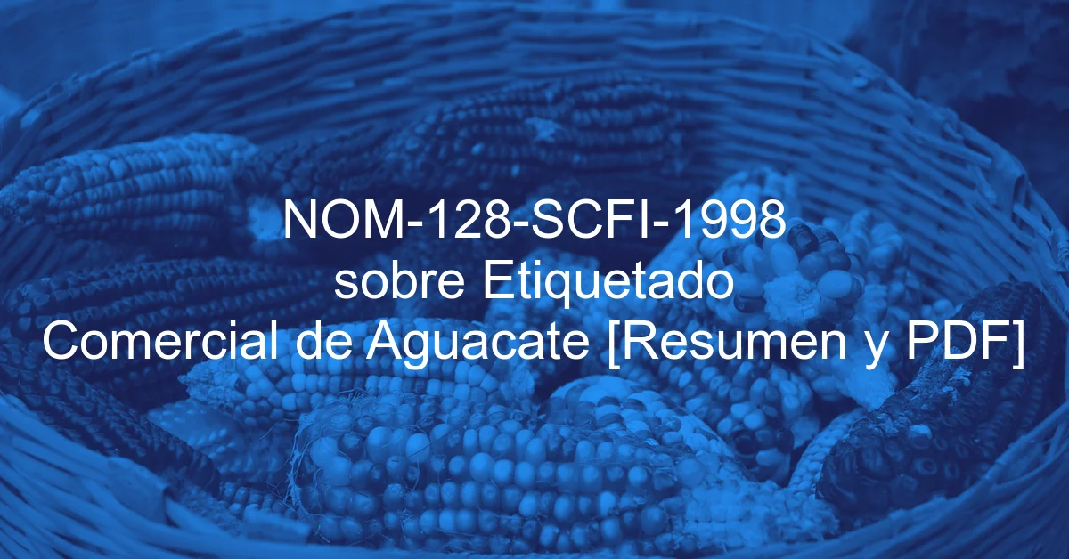NOM-128-SCFI-1998 sobre Etiquetado Comercial de Aguacate [Resumen y PDF]