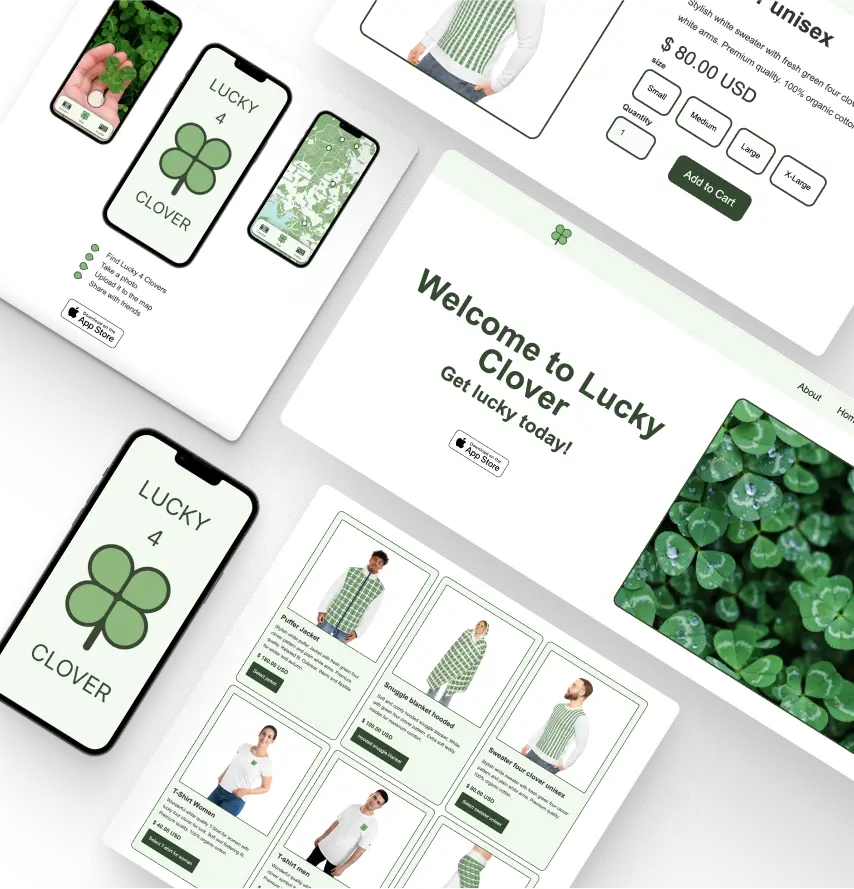 Stilbilde av Lucky Clover nettbutikk