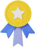 Icône 3D d'une médaille dorée