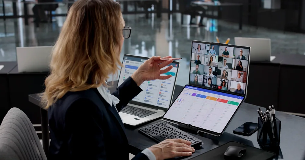 Learner taking part in a live instructor-led online training session