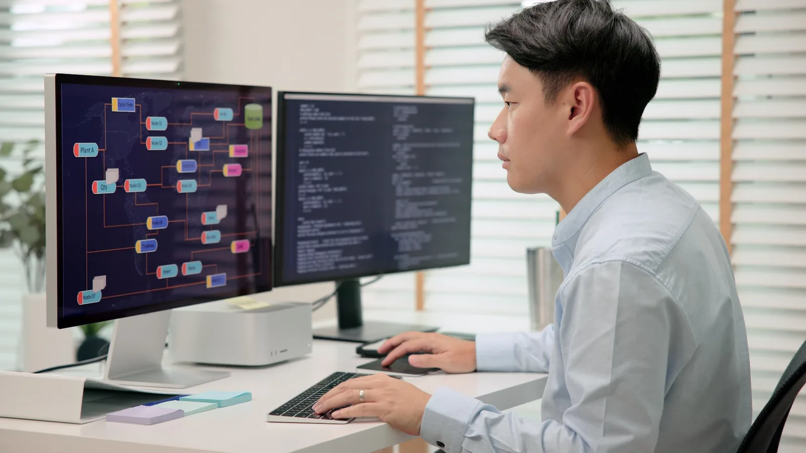 AI engineer working with a machine learning development workflow