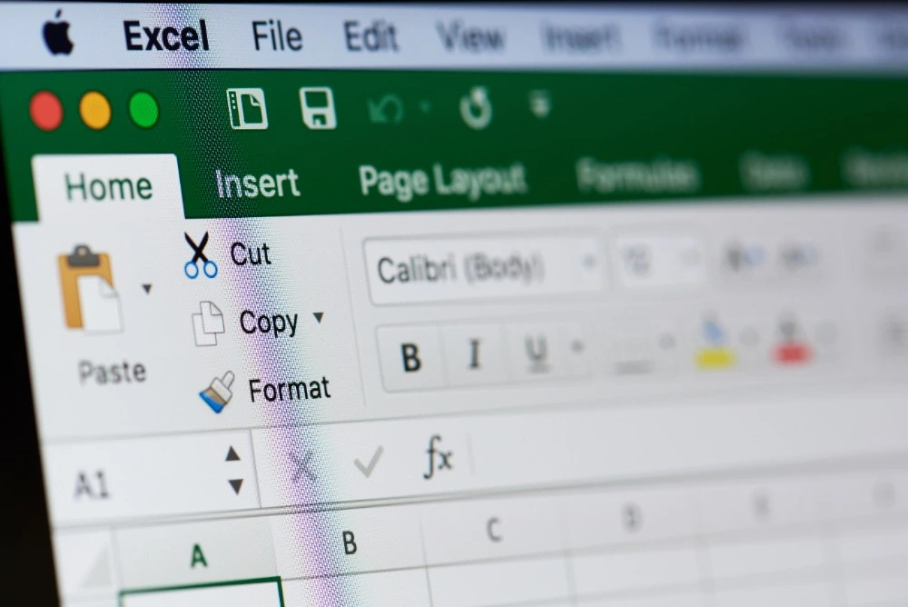 A photo of the Microsoft Excel application