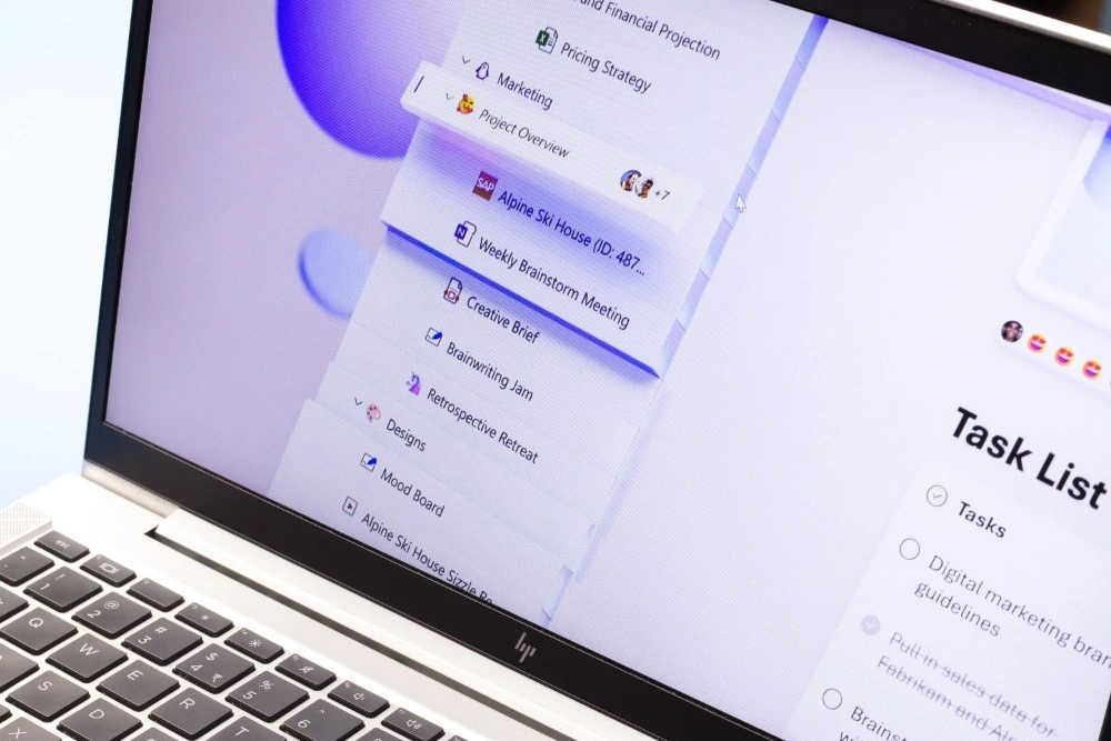 A photo of Microsoft Project