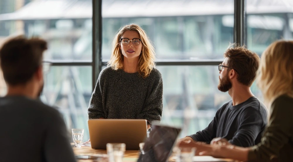 Professional demonstrating confidence, accountability and positive personal impact in the workplace