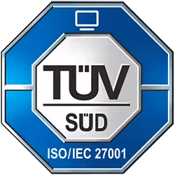 Logo TÜV SÜD ISO IEC 27001.