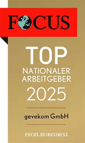 gevekom unter Top 10 Arbeitgeber 2025 - Award von FOCUS Business