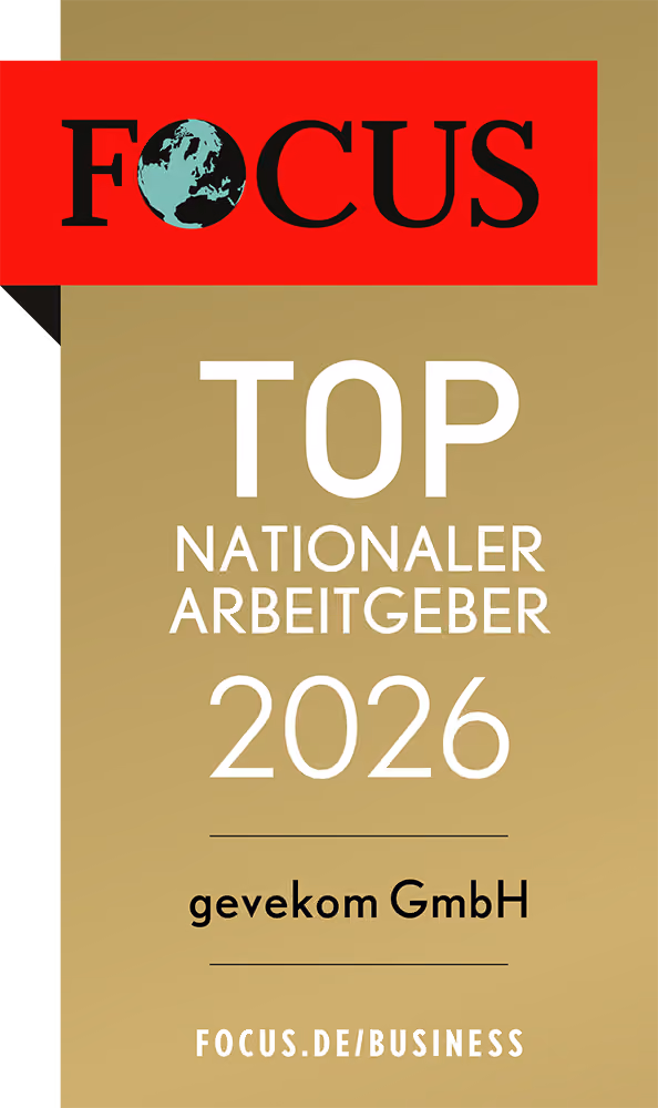 2026 Top Arbeitgeber Award von Focus Business für gevekom