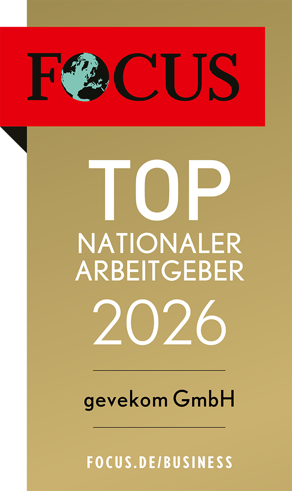 2026 Top Arbeitgeber Award von Focus Business für gevekom