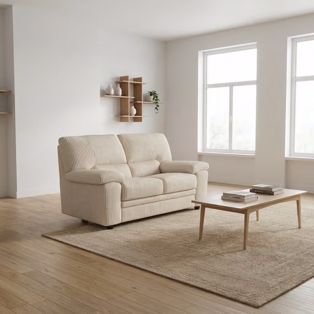 Двуместен кожен диван.