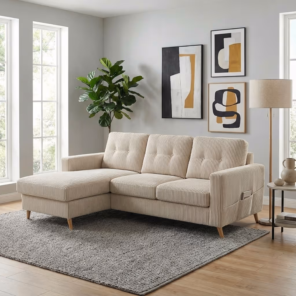 Ъглов диван с дамаска Клас 2 и ракла.