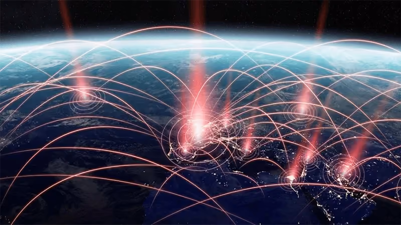 Imagem de globalização, vários países conectados.