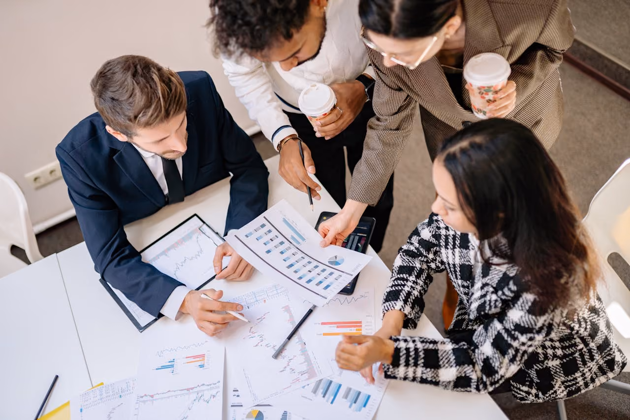 people working on finance