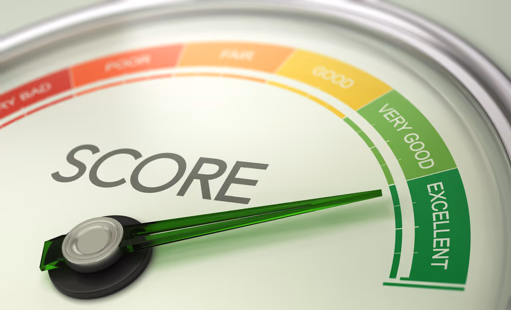 Indicador score indo de muito ruim a excelente.