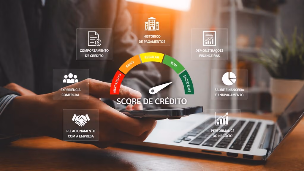 Indicador de score com elementos que influenciam.