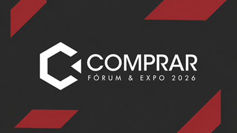 Profissionais de Compras no Fórum COMPRAR 2026, com área de exposição e estande da CIAL Dun & Bradstreet