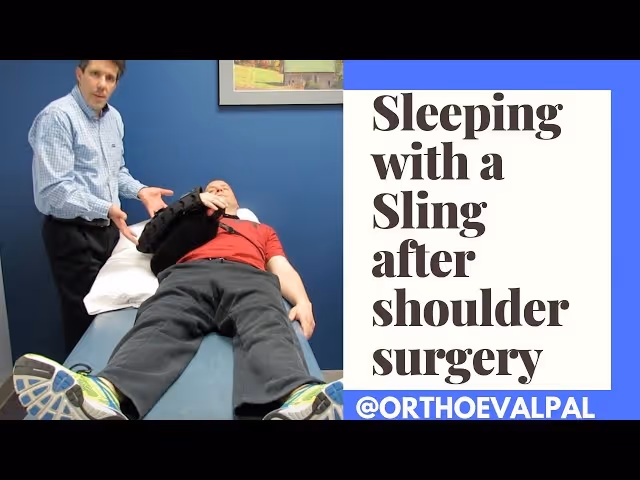 Post-op shoulder surgery-Sleeping with a sling! - YouTube